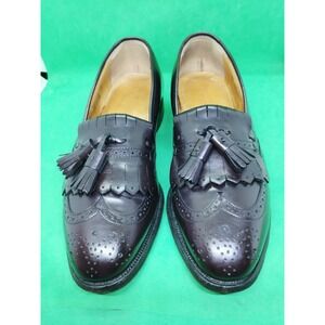 Vintage Johnston Murphy Optima Burgundy Wingtip Tassel Brogue Shoes Mens 8.5 C/A